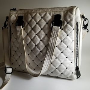 Steve Madden white leather shoulder bag